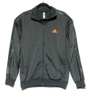 Adidas Zip Up Jacket Women's Size Medium Primegreen Gray